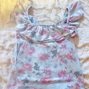 GUESS Women's Sleeveless Double Ruffle Veronika Top Size M